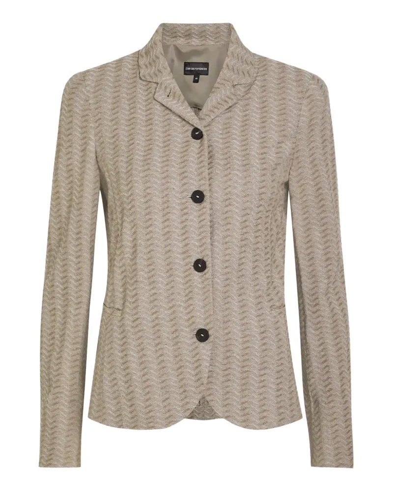 Emporio Armani buttoned patterned blazer - Nude Nude