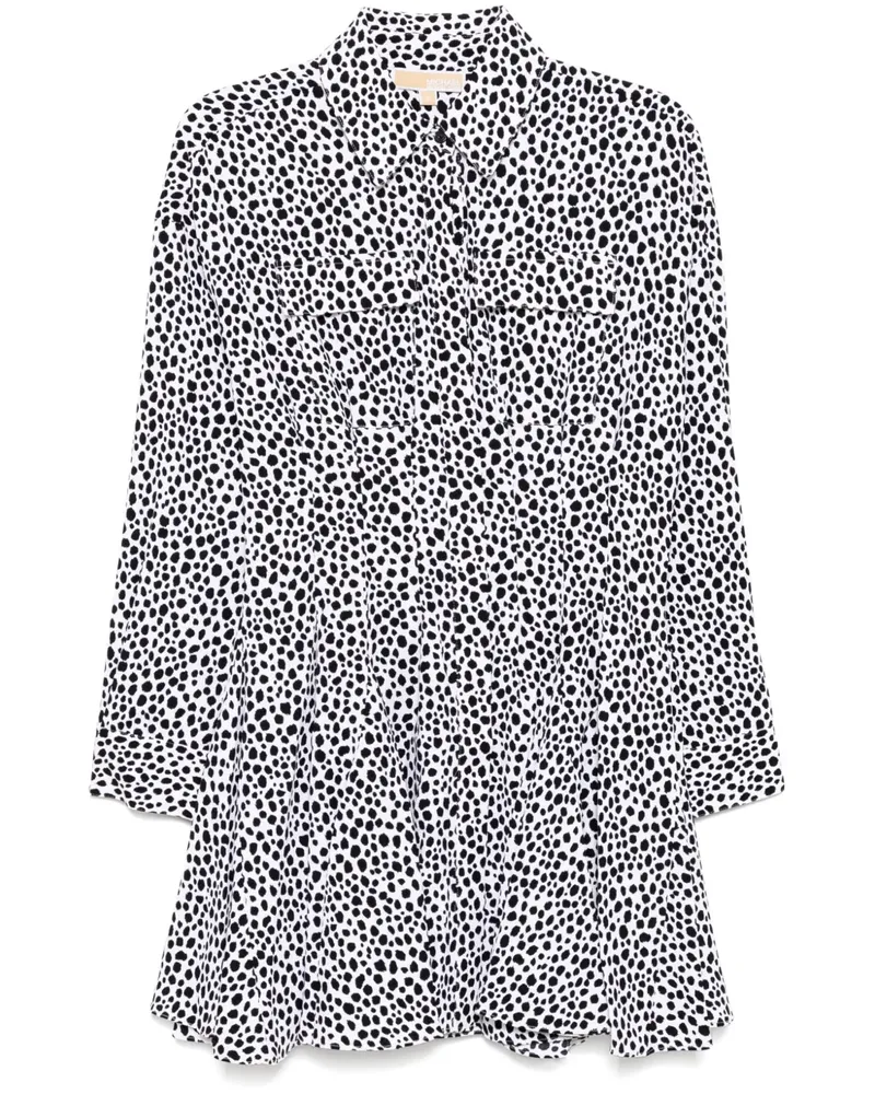 Michael Kors Hemdkleid mit Print - Weiß Weiß