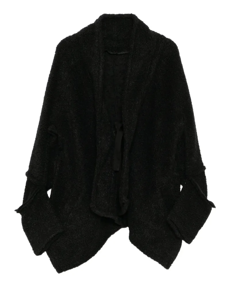 Yohji Yamamoto Loop Inlay Jacke mit Rüschenkragen - Schwarz Schwarz