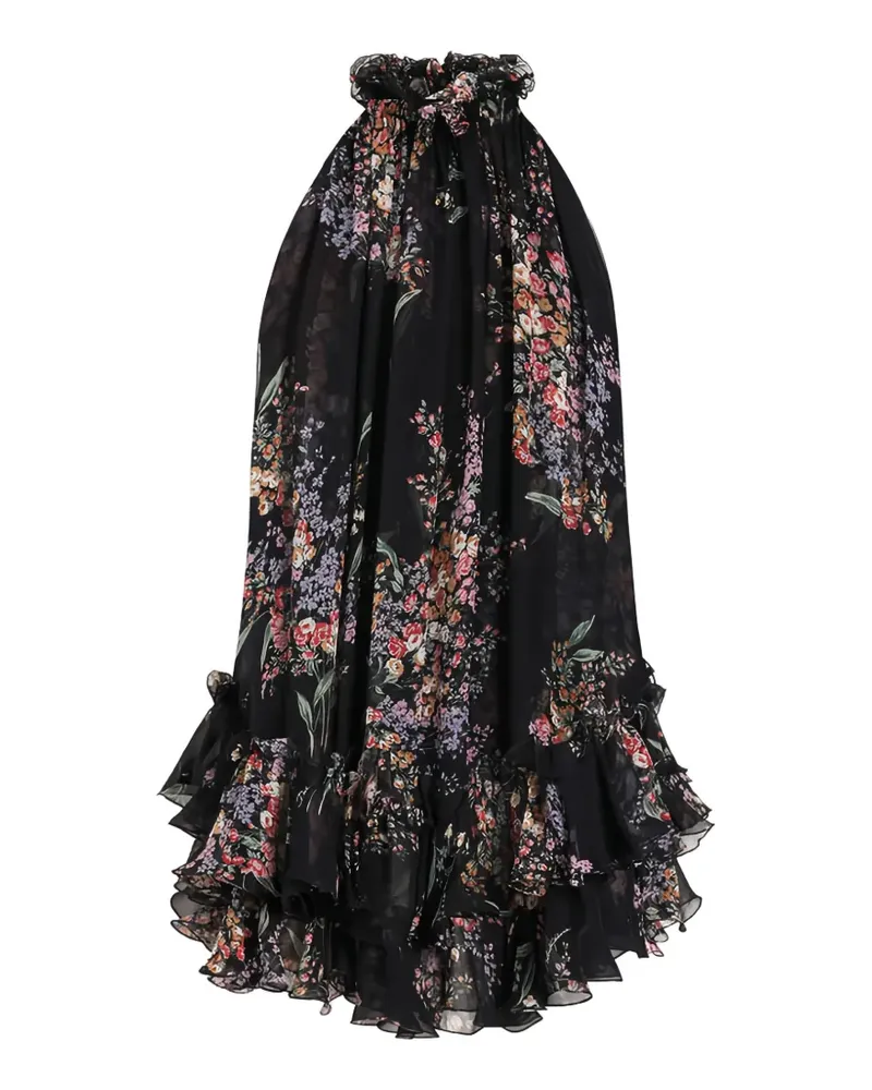 Dolce & Gabbana Minikleid mit Blumenmuster - Schwarz Schwarz