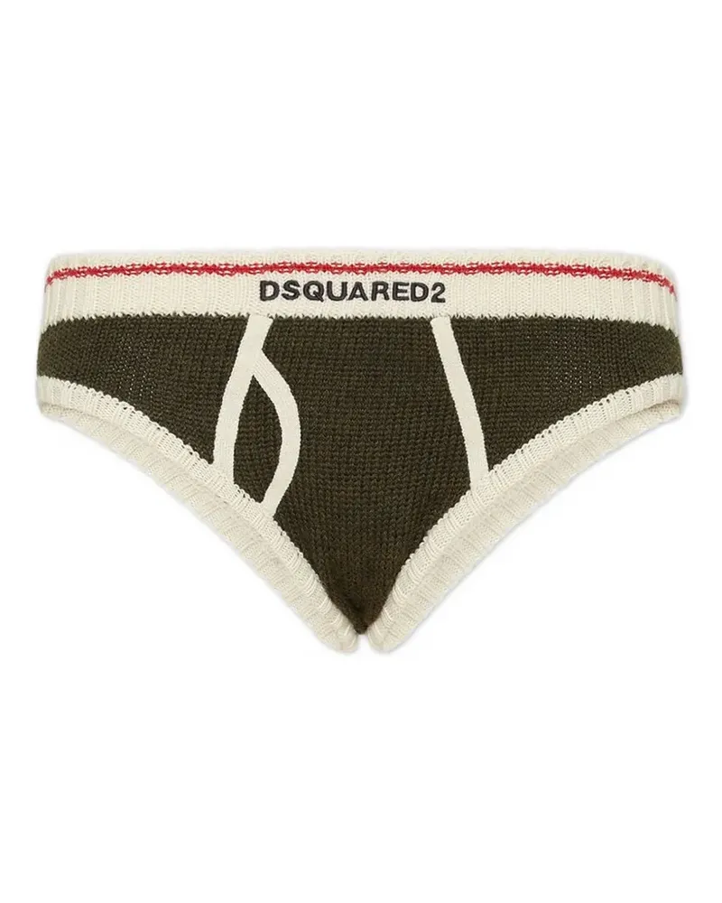 Dsquared2 striped-trim knitted shorts - Grün Grün