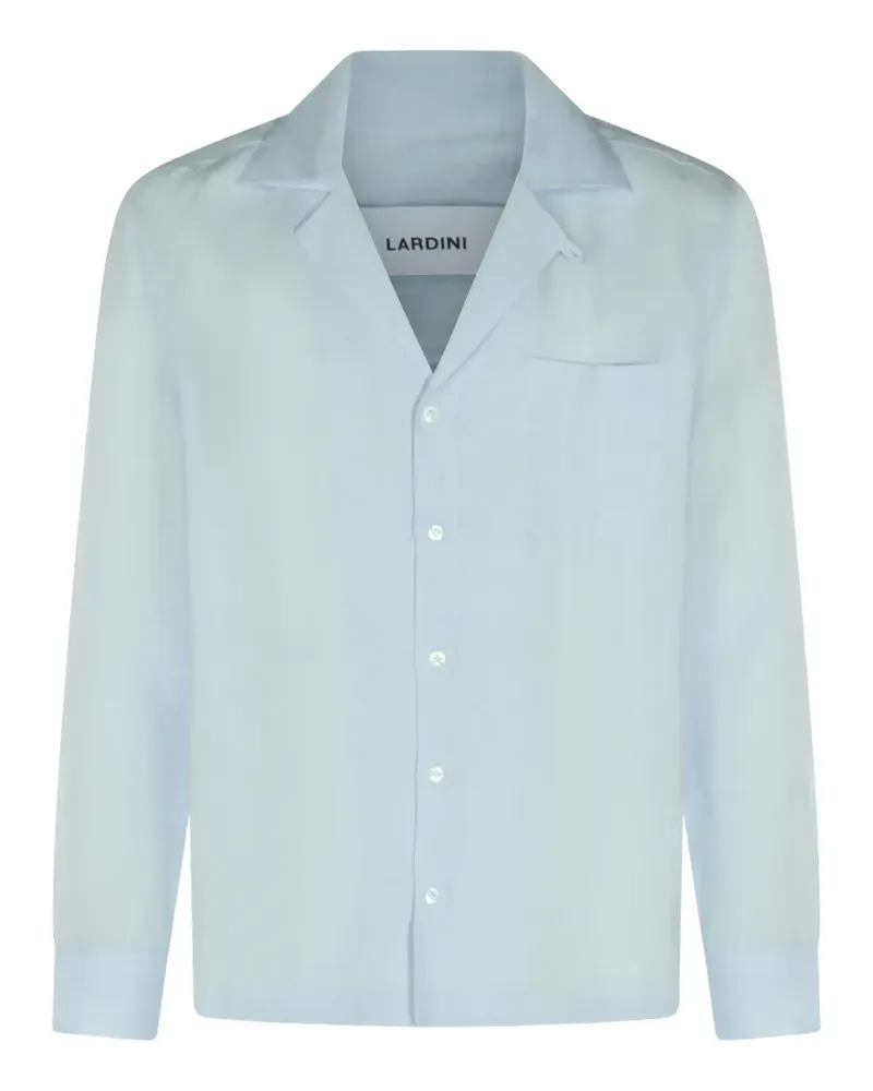 LARDINI linen camp-collar shirt - Blau Blau