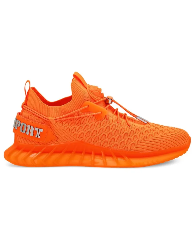 Philipp Plein Runner Sneakers mit Logo-Schild Orange