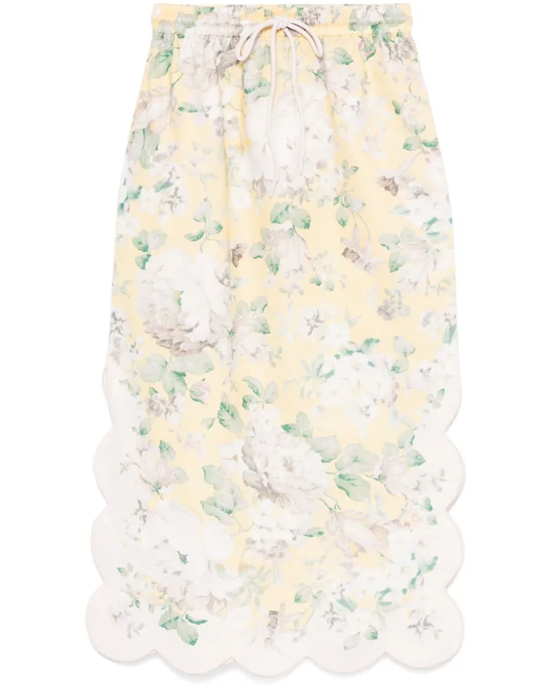 Zimmermann Acacia Midirock mit Wellensaum - Nude Nude
