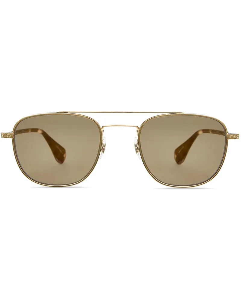 Garrett Leight CLUBHOUSE II Sonnenbrille mit rundem Gestell - Gold Gold