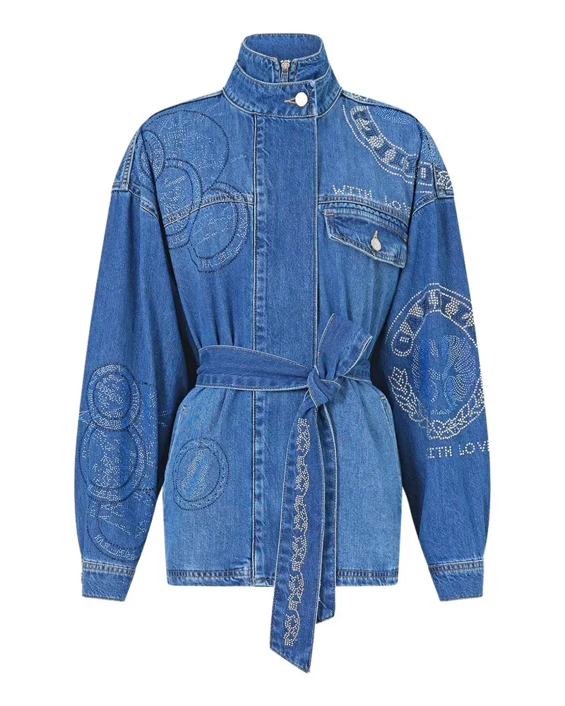 Camilla Alika high neck belted denim jacket - Blau Blau