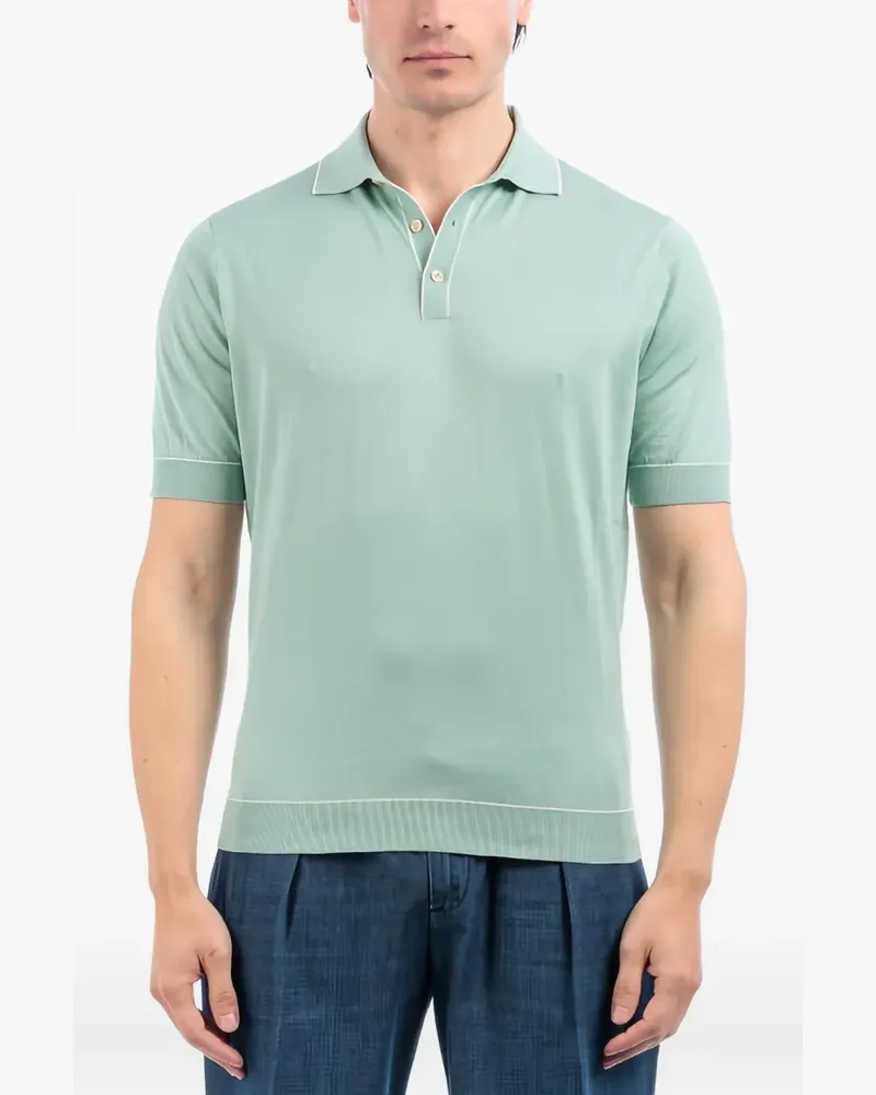 Filippo de Laurentiis Poloshirt mit Paspeln - Grün Grün