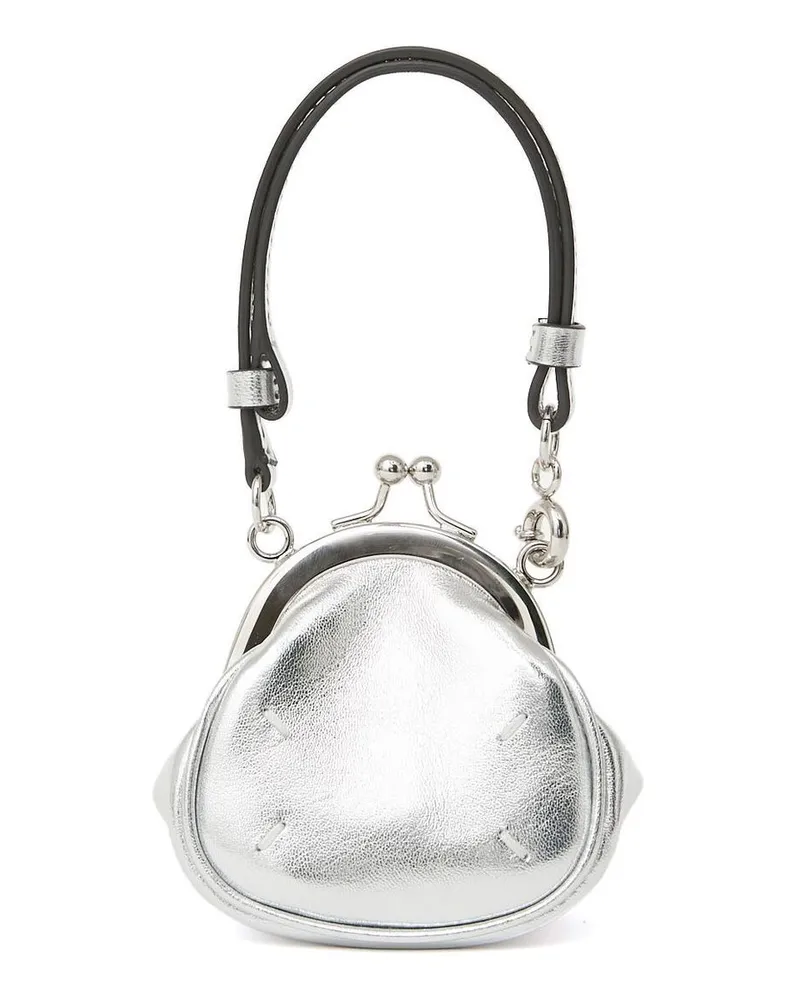Maison Margiela Micro-Clutch im Metallic-Look - Silber Silber