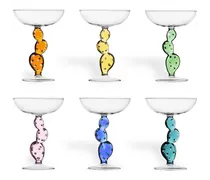 Set aus sechs Dessert Plants Champagnerschalen - Mehrfarbig