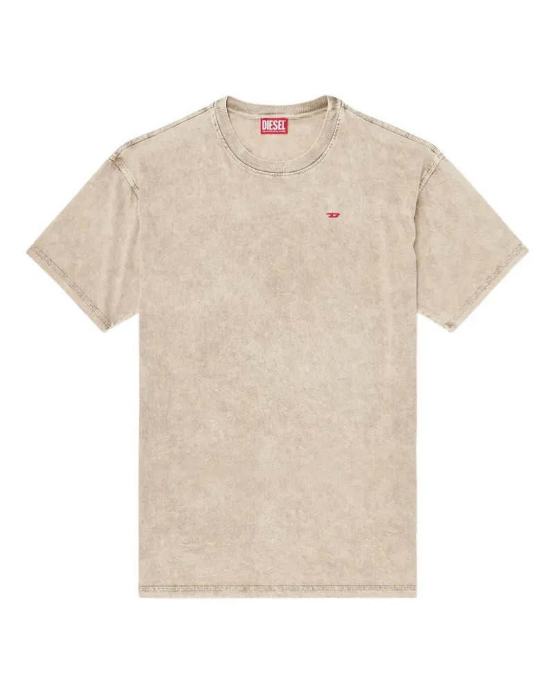 Diesel T-Shirt mit Logo-Patch - Nude Nude