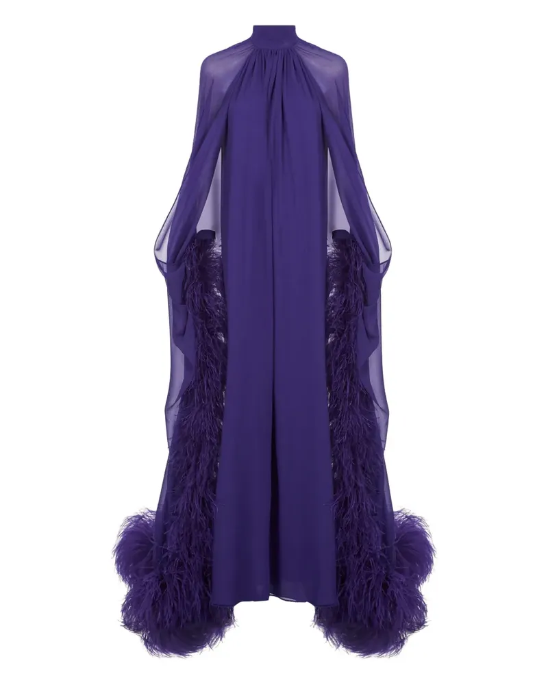 Taller Marmo Feathered Eterea Maxikleid - Violett Violett