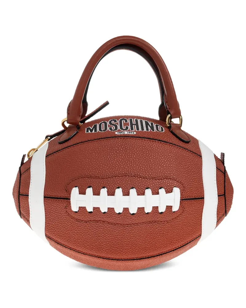 Moschino football top handle tote bag - Braun Braun