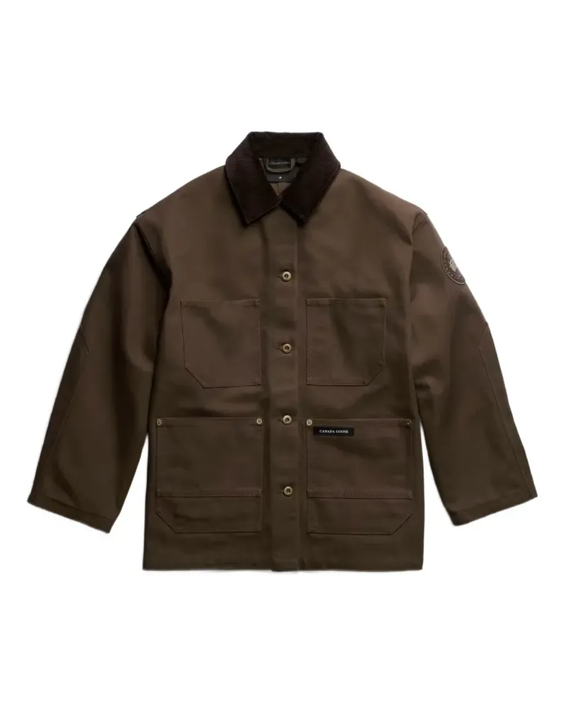 Canada Goose Beaumont corduroy-collar logo-patch coat - Braun Braun