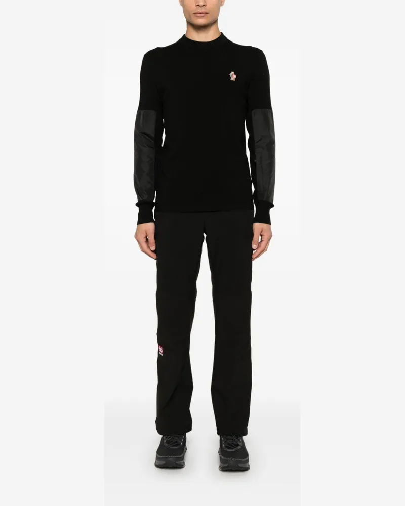 Moncler Pullover mit gestreiftem Einsatz - Schwarz Schwarz