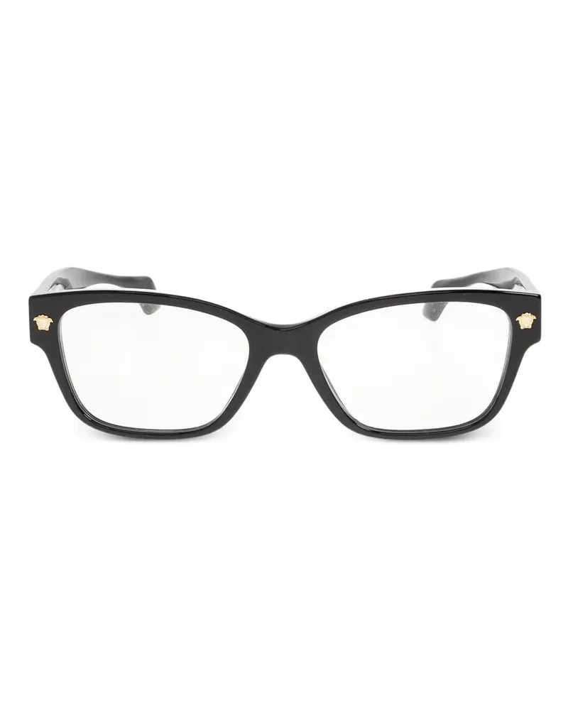 Versace Eckige Brille mit Medusa-Schild - Schwarz Schwarz