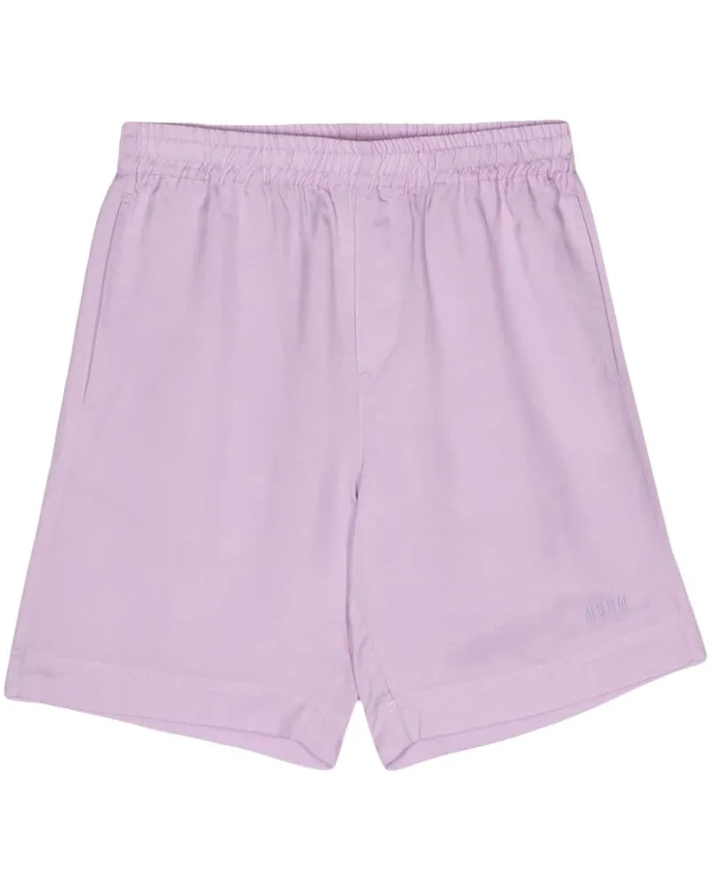 MSGM Shorts mit Logo-Stickerei Violett