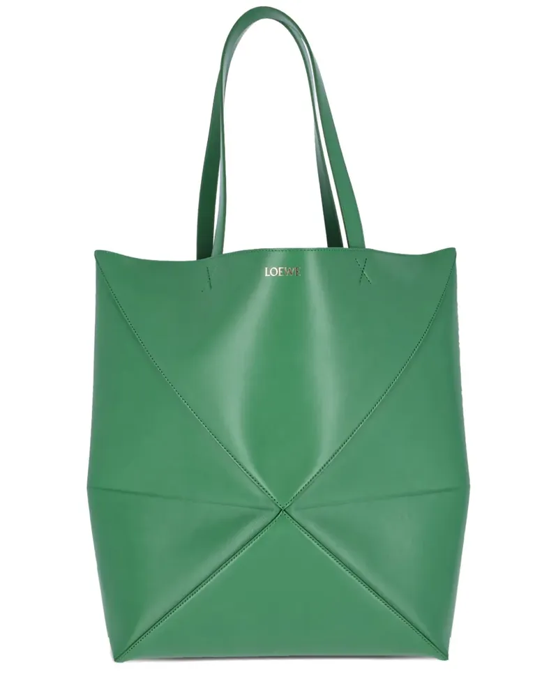 Loewe XL Puzzle Fold geometric tote bag - Grün Grün