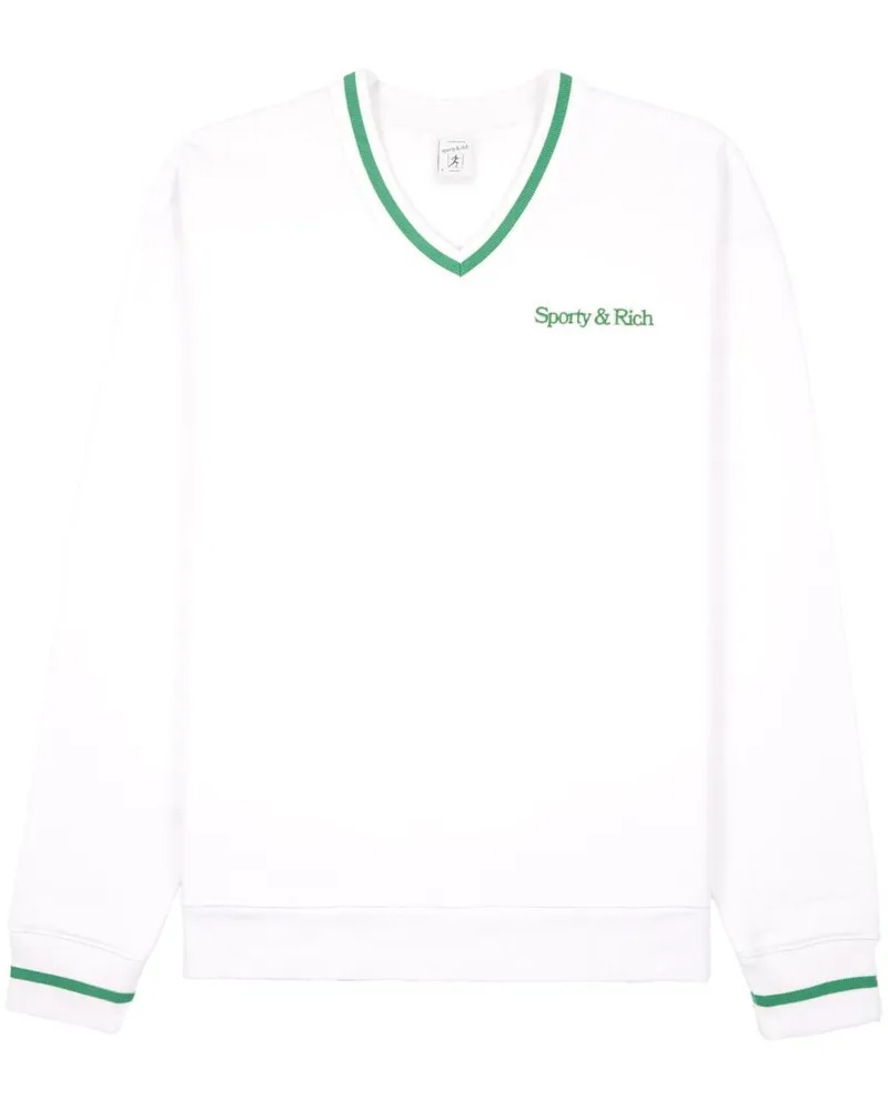 SPORTY & RICH Sweatshirt mit Logo-Stickerei - Weiß Weiß