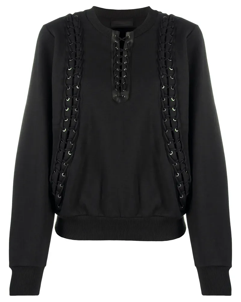Diesel Sweatshirt mit Schnürung - Schwarz Schwarz