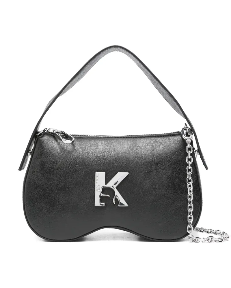 Karl Lagerfeld Gebogener Tote Bag mit K-Logo - Schwarz Schwarz