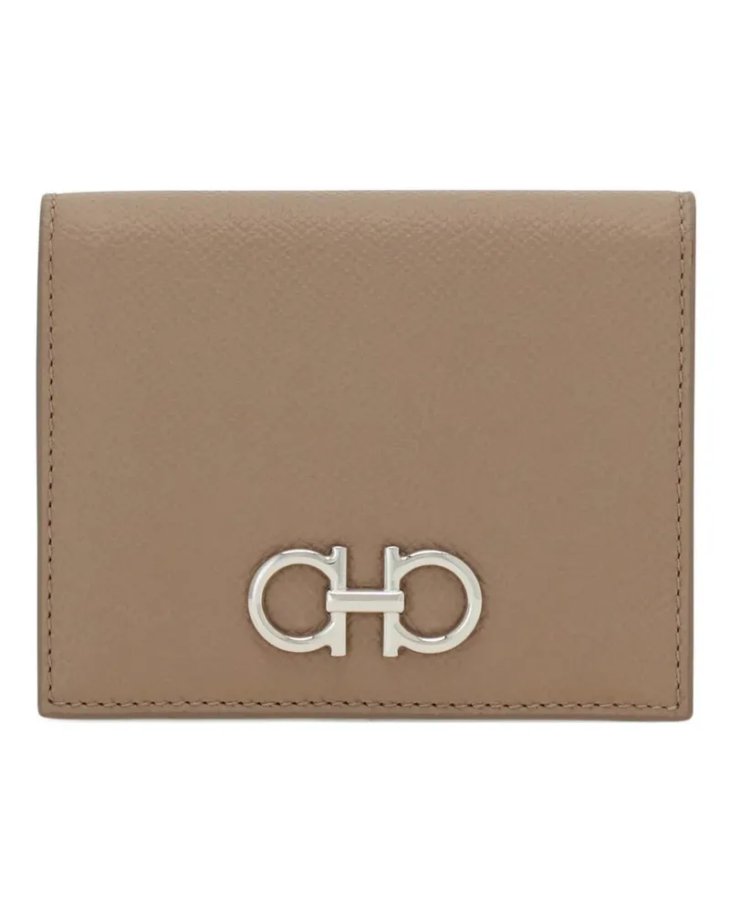 Ferragamo Gancini compact wallet - Nude Nude