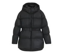 Kapuzenmantel mit Gürtel - Schwarz