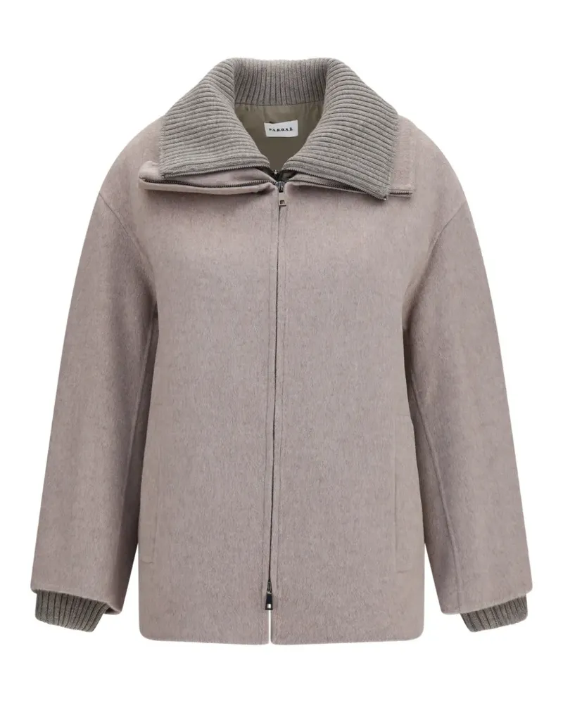 P.A.R.O.S.H. P.A.R.O H. quilted layered wool jacket - Nude Nude