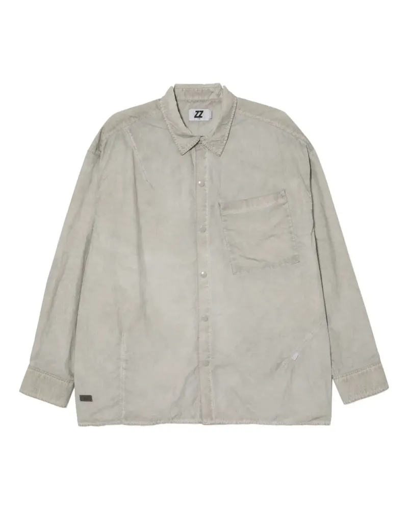 Izzue Hemd mit Zickzackstich - Grau Grau