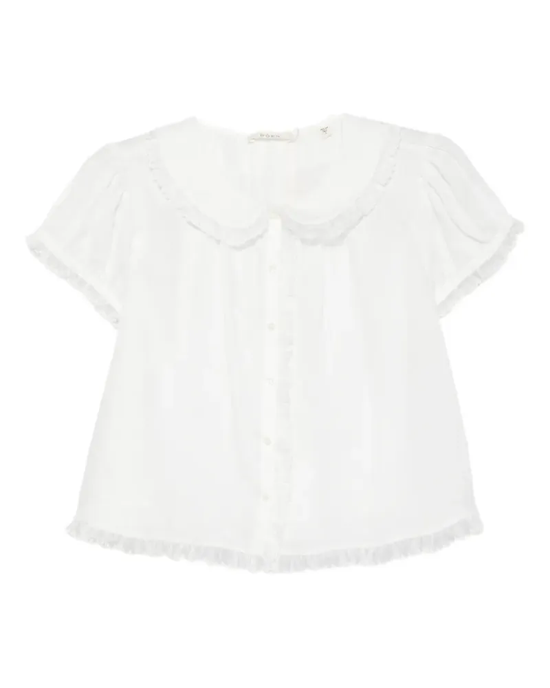 DÔEN Karina ruffled-trim top - Weiß Weiß