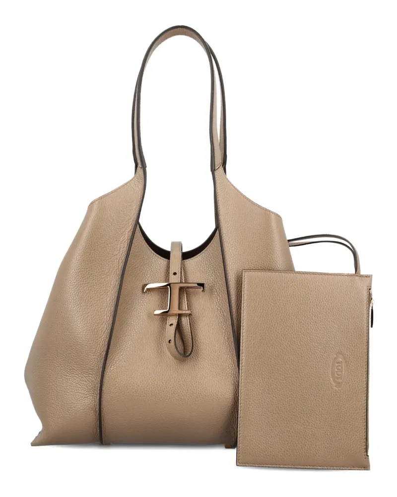 TOD'S small T Timeless tote bag - Nude Nude
