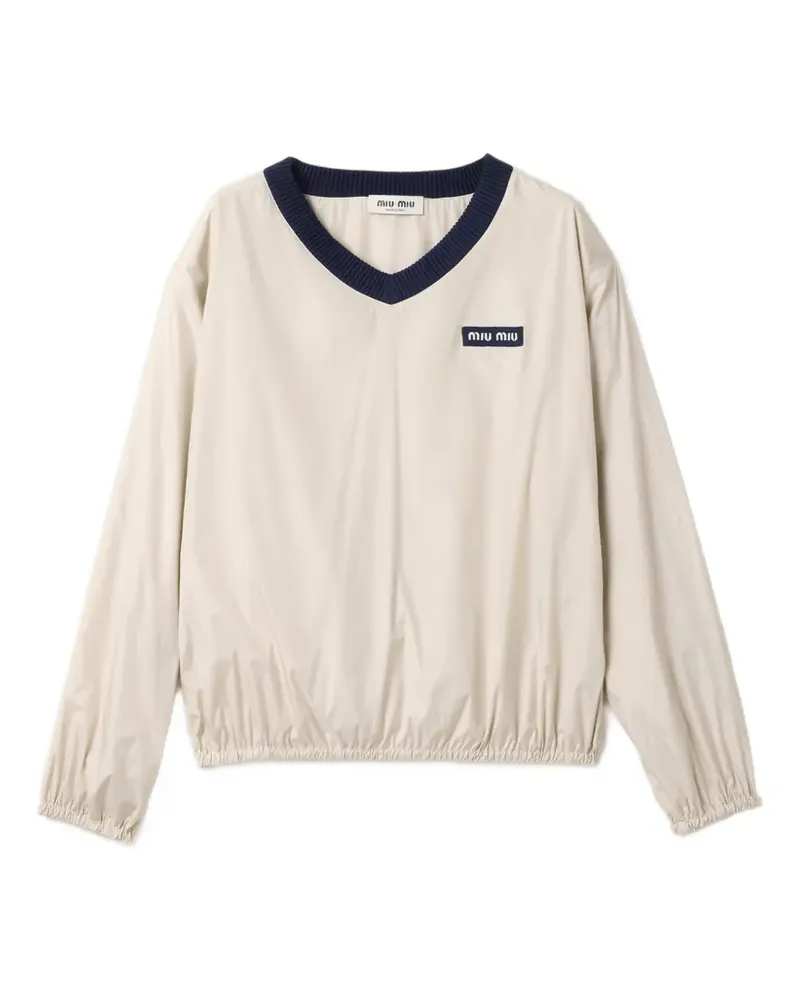 Miu Miu Sweatshirt aus technischem Pongé - Nude Nude