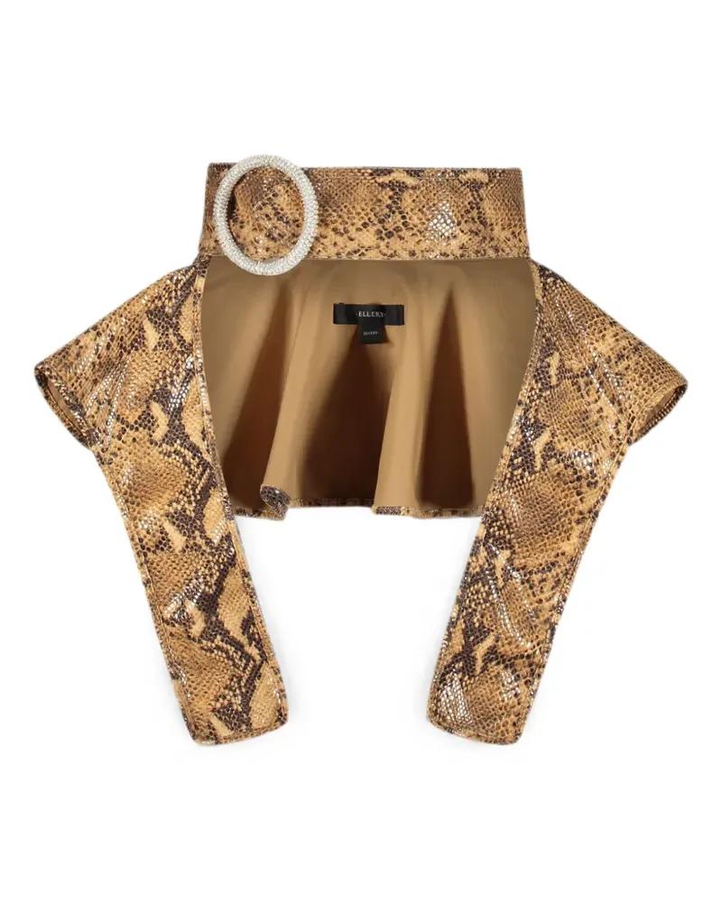ELLERY snake-effect peplum belt - Nude Nude