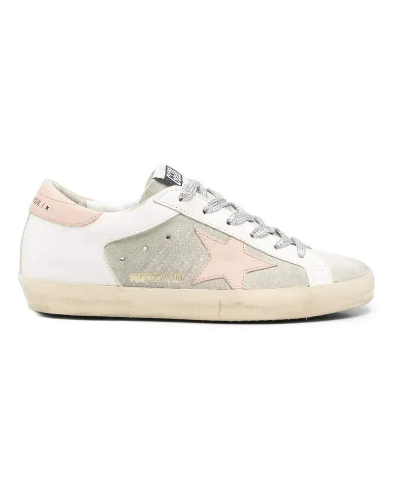 Golden Goose Super-Star Sneakers mit Wildledereinsatz - Weiß Weiß