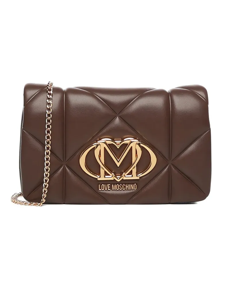 Moschino Gesteppte Schultertasche - Braun Braun