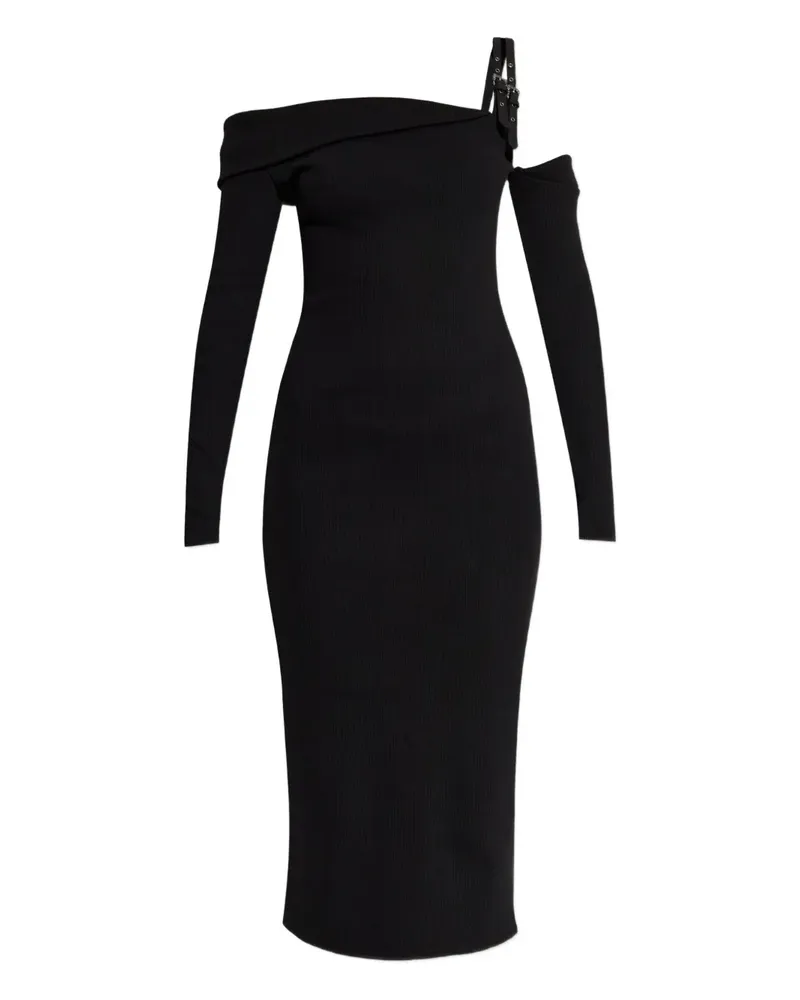 Versace Jeans Midikleid mit Schnallendetail - Schwarz Schwarz