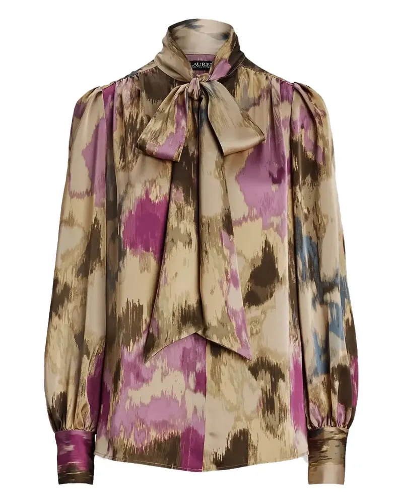 Ralph Lauren tie-neck printed blouse - Nude Nude