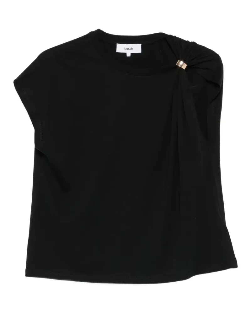 ba&sh Allia gathered-detail T-shirt - Schwarz Schwarz