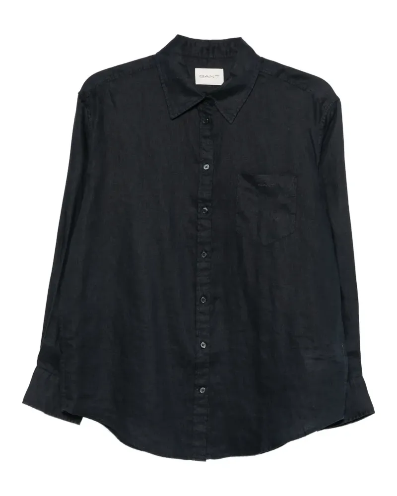 Gant chest-pocket long-sleeve shirt - Schwarz Schwarz