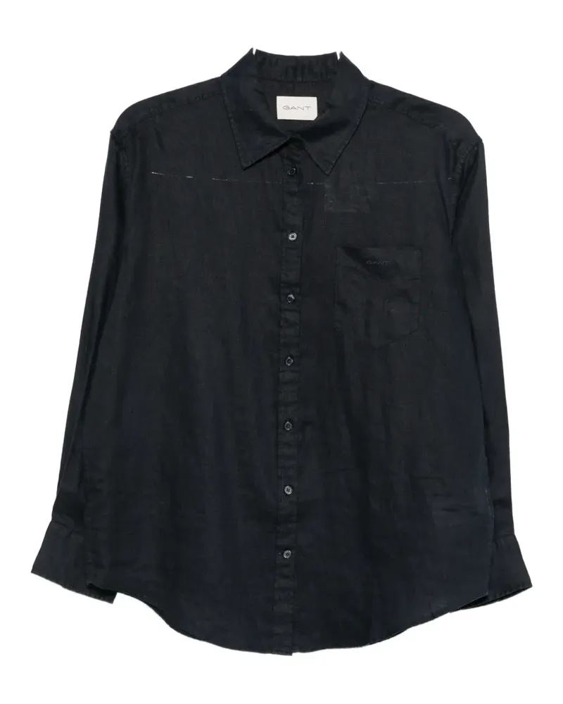 Gant chest-pocket long-sleeve shirt - Schwarz Schwarz