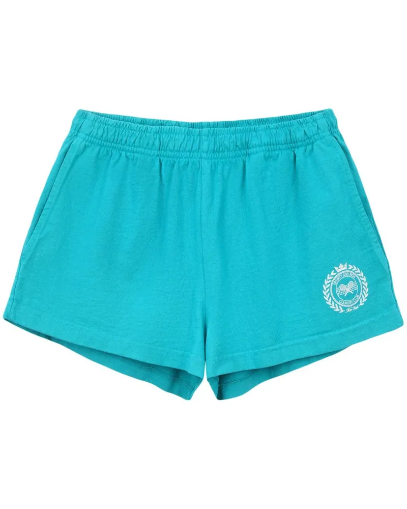 SPORTY & RICH NY Country Club Disco Shorts - Blau Blau