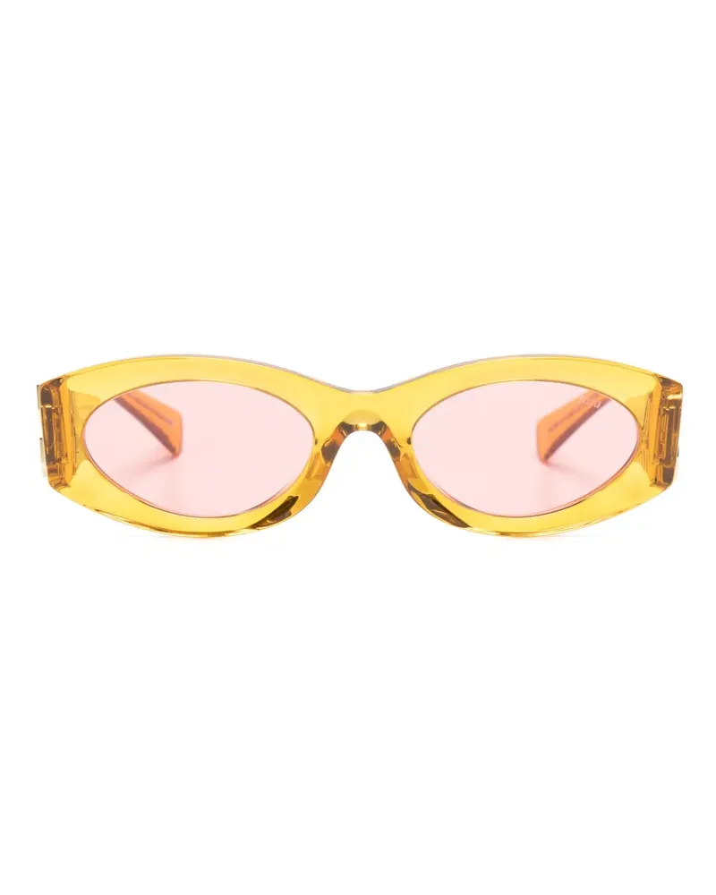 Miu Miu Ovale Glimpse Sonnenbrille - Gelb Gelb
