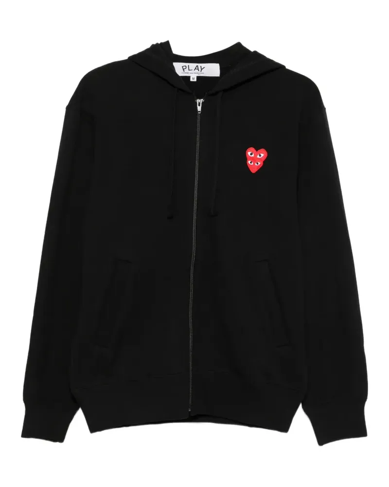 Comme des Garçons Kapuzenjacke mit Herz-Patch - Schwarz Schwarz