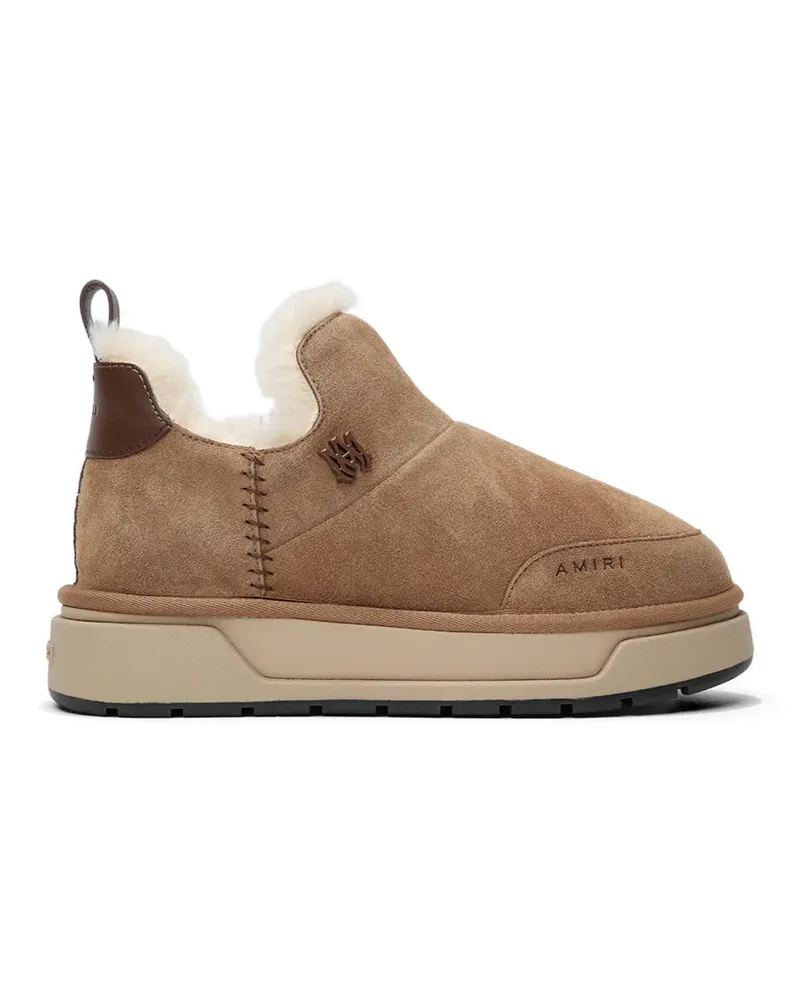 Amiri Stiefel aus Wildleder mit Logo - Nude Nude