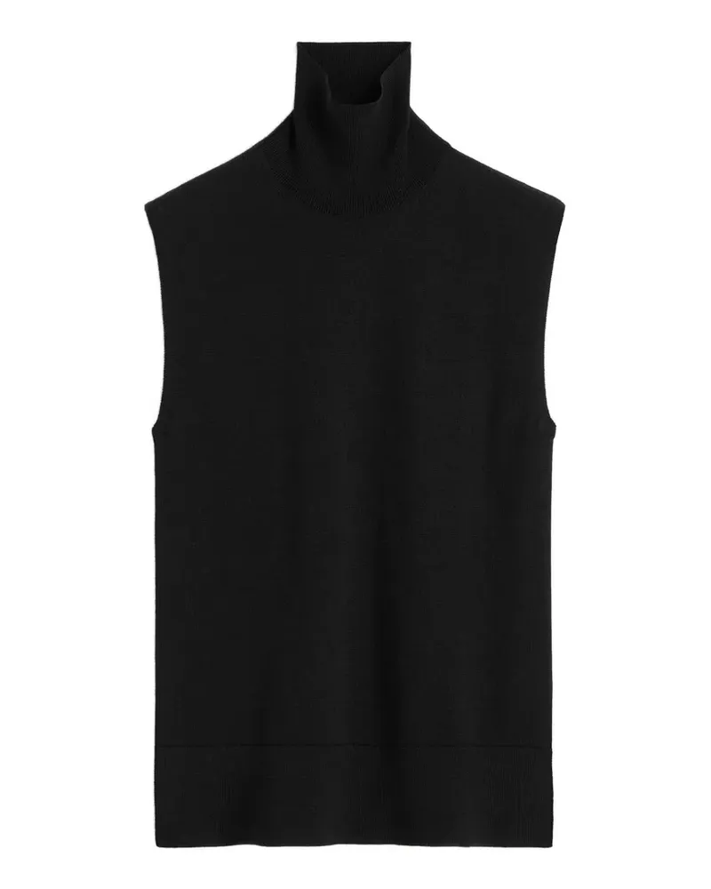 Totême Ärmelloses Rollkragentop - Schwarz Schwarz