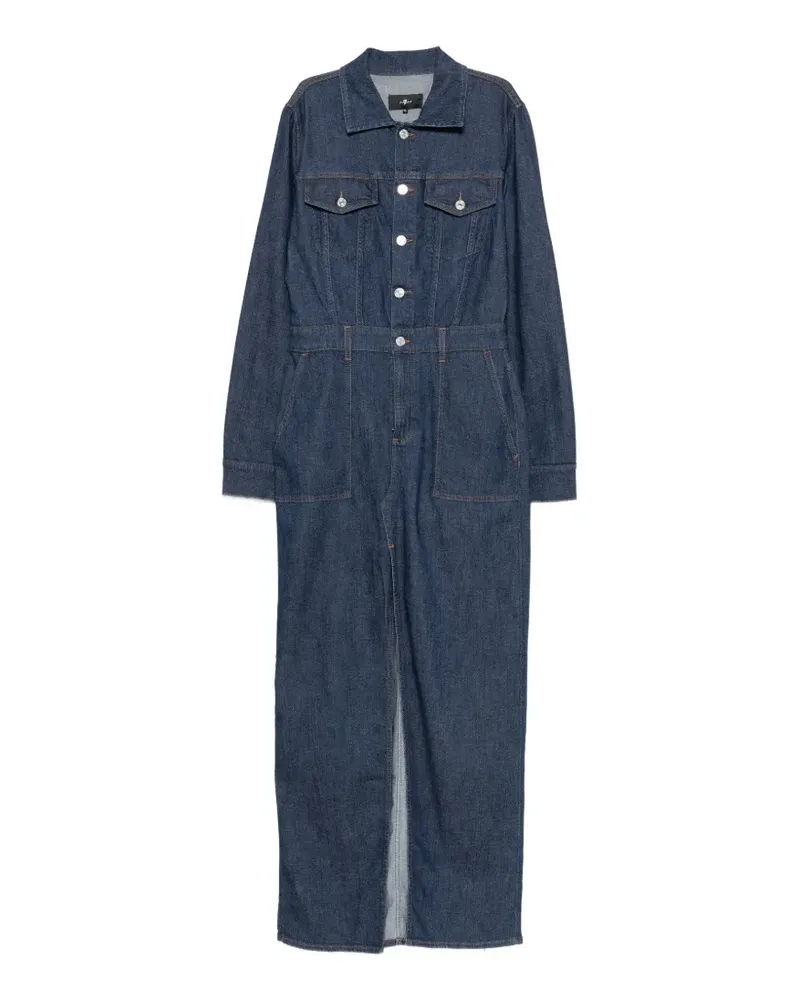 7 for all mankind Utility Jeanskleid mit Schlitz - Blau Blau