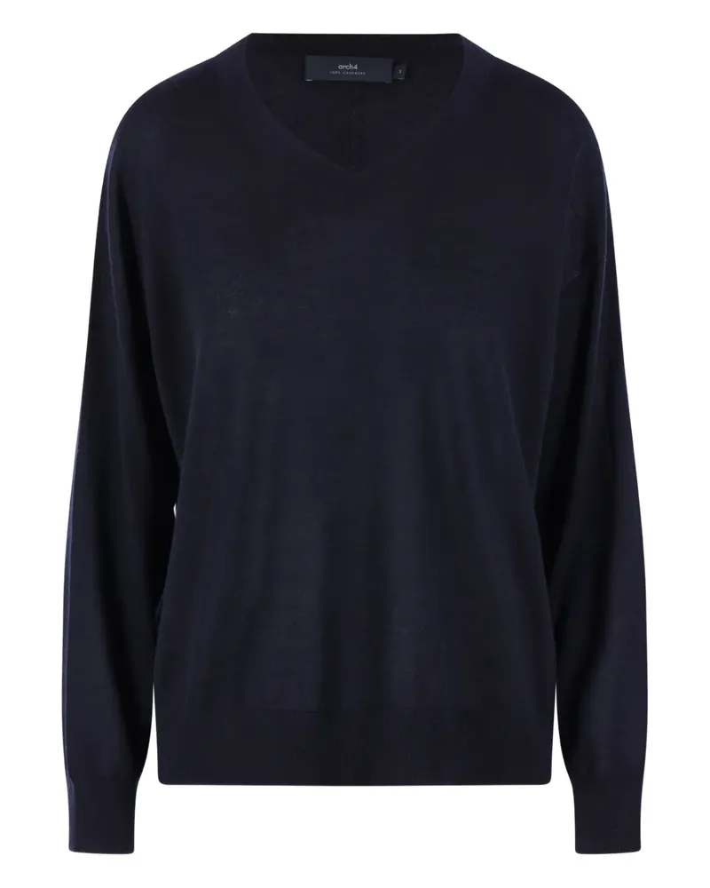 arch4 V-neck ribbed sweater - Blau Blau