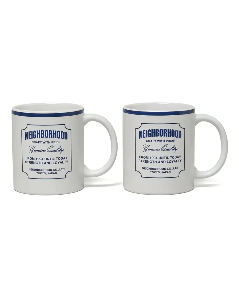 Neighborhood Tassen mit Logo-Print - Weiß Weiß