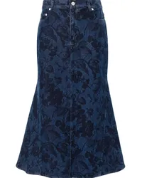 Erdem Jeansrock mit Blumen-Print Blau