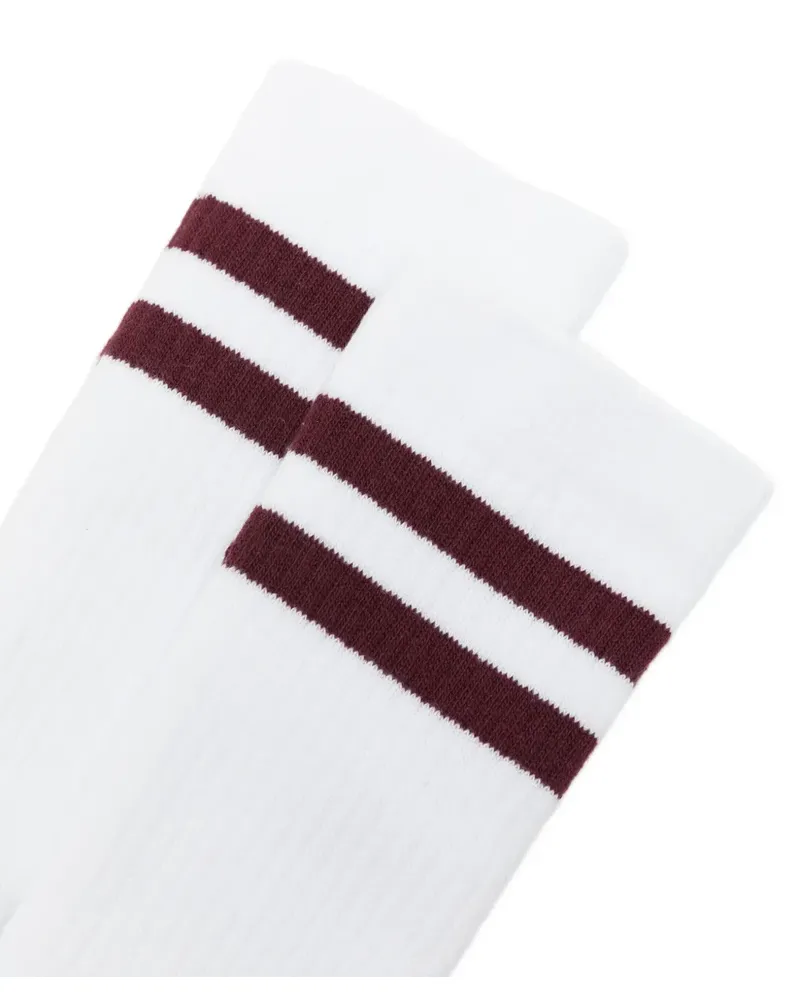 Visvim Achilles striped socks (set of two) - Weiß Weiß