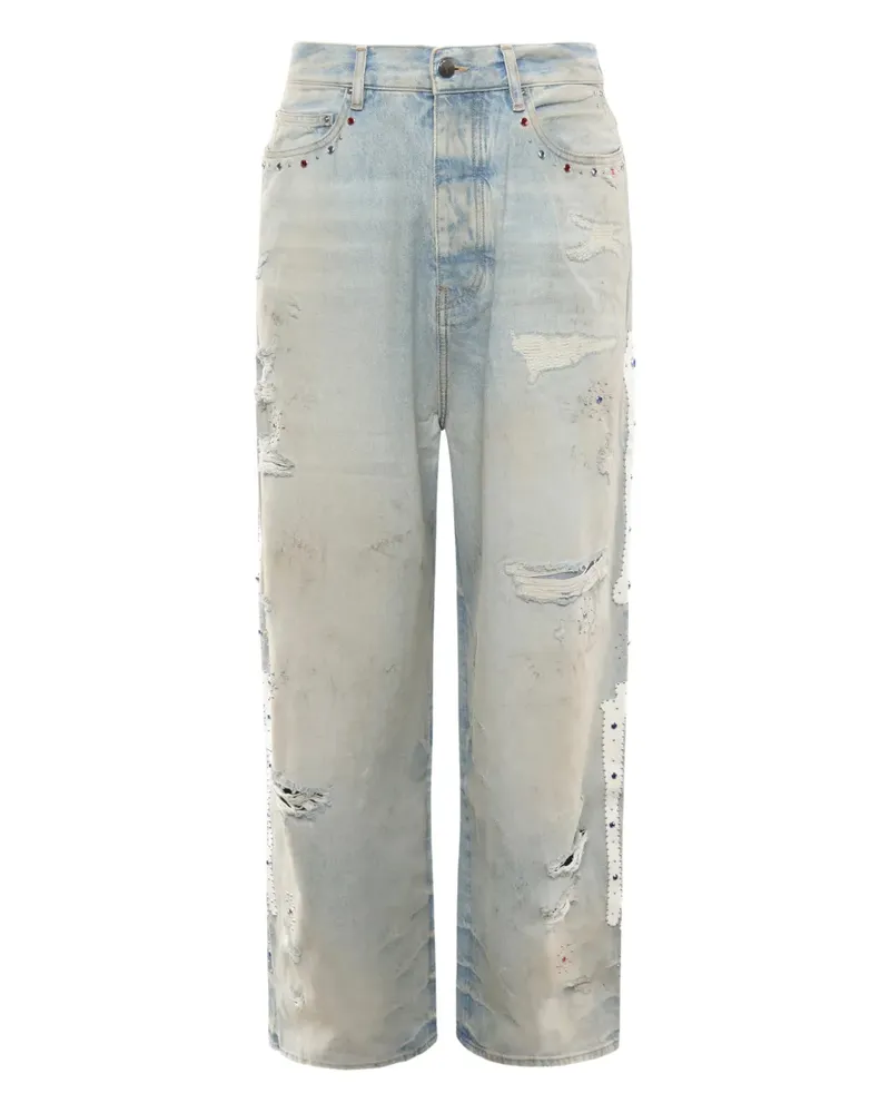 Amiri Jeans in Distressed-Optik - Blau Blau